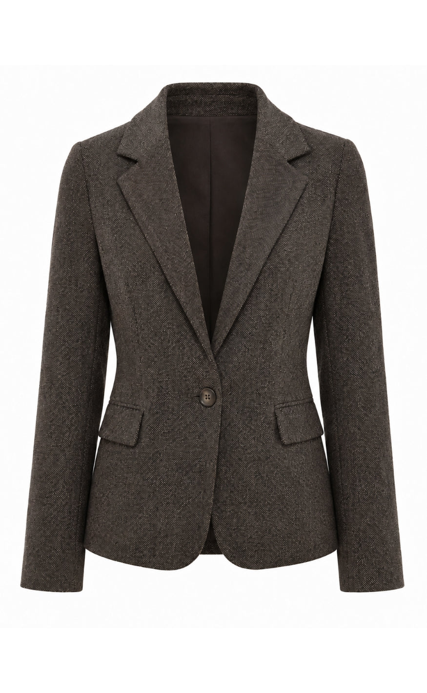 Say INA Copenhagen Blazer - Agnes Tweed - Dark Brown Tweed