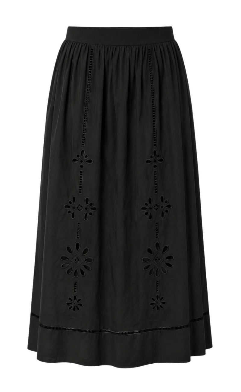 Say INA Copenhagen Skjørt - Johanna Embroidery - Black