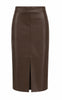 Say INA Copenhagen Skjørt - Simma Long - Dark Brown PU Leather