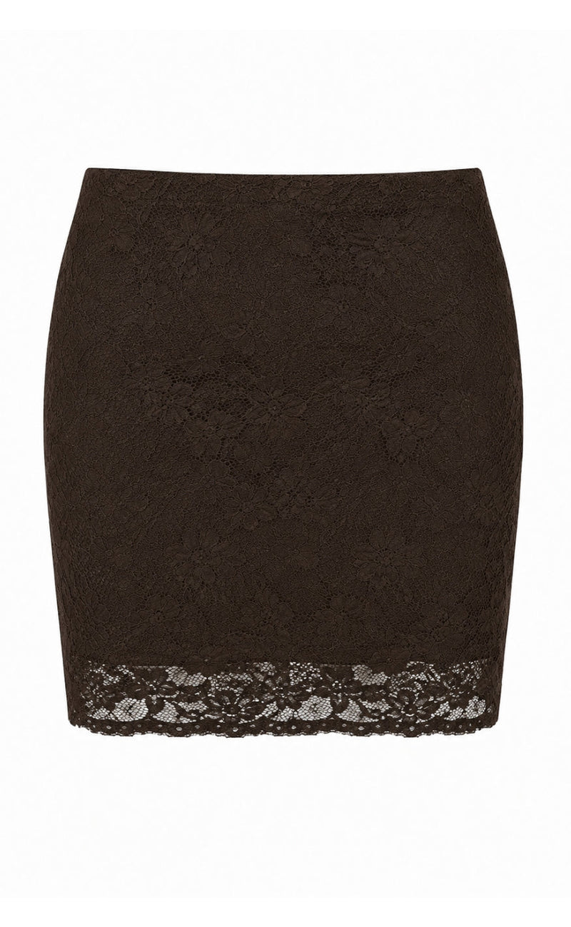 Say INA Copenhagen Skjørt - Linda Short - Dark Brown Lace