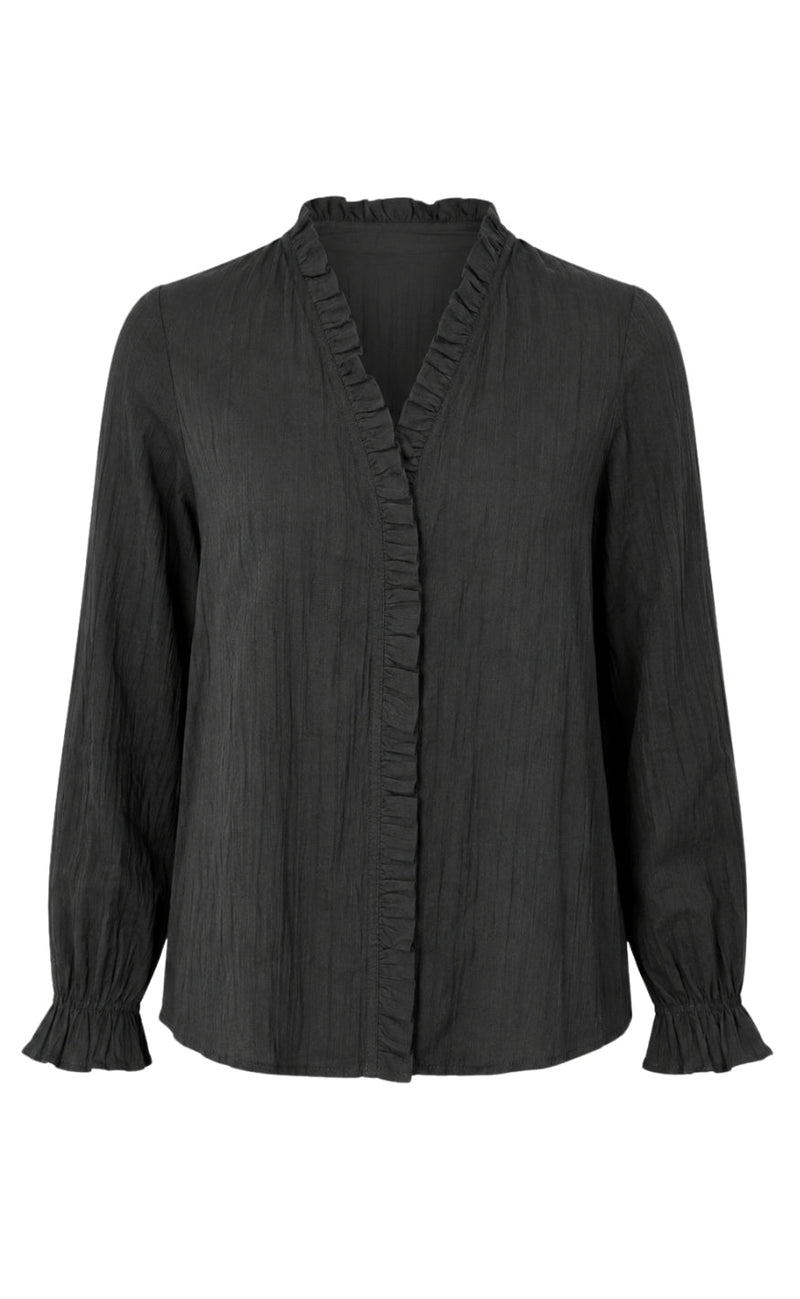 Say INA Copenhagen Bluse - Catja Button - Black Viscose