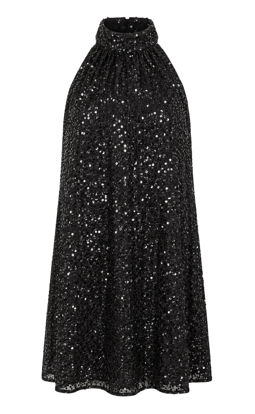 Say INA Copenhagen Kjole - Janessa Halterneck - Black Sequin