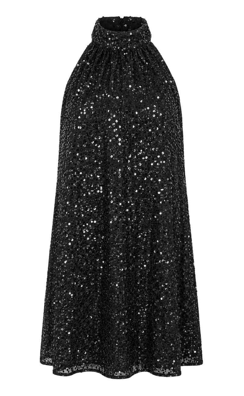 Say INA Copenhagen Kjole - Janessa Halterneck - Black Sequin