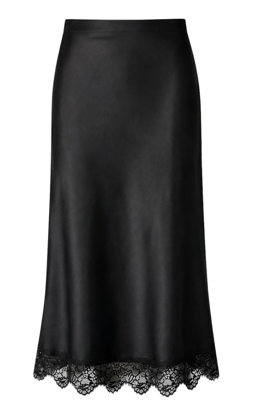 Say INA Copenhagen Skjørt - Jasmille Satin - Black W. Lace