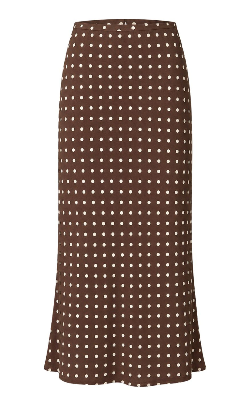 Say INA Copenhagen Skjørt - Juliane - Brown w. White Dots