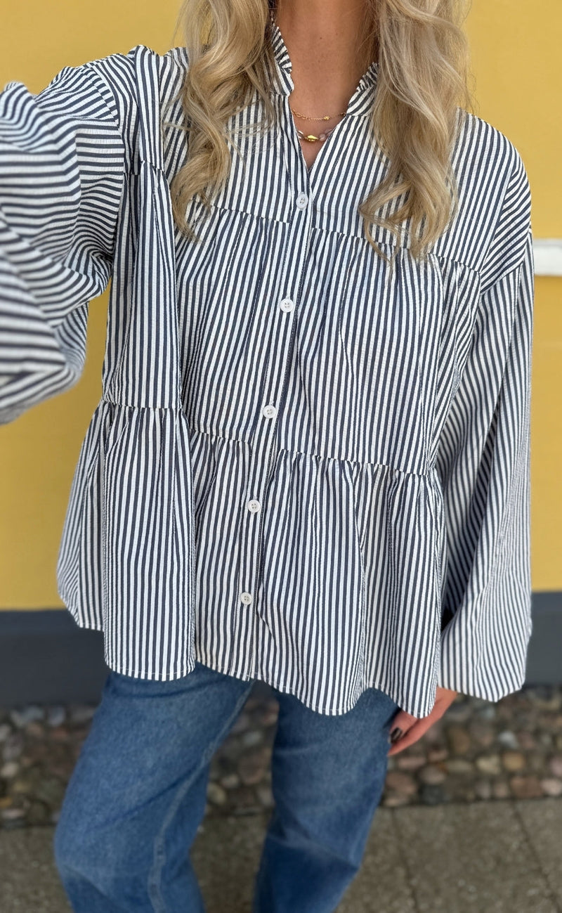 Say INA Copenhagen SKjorte - Channie - Navy / White Striped