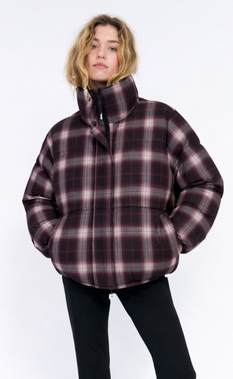 Cras Jakke - Valencia Puffer - Bordeaux Check
