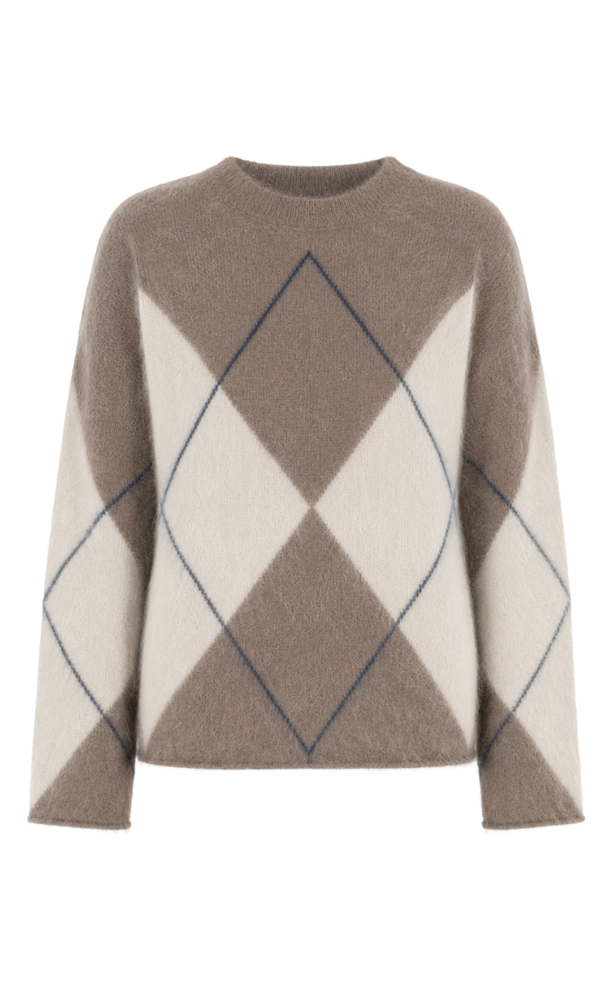 Say INA Copenhagen Genser - Dana - Taupe Harlekin