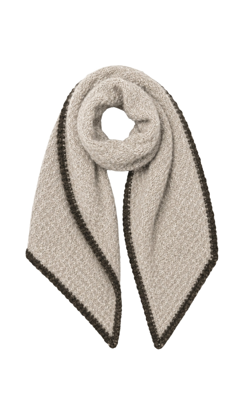 Say INA Copenhagen Skjerf - Bea - Beige W. Dark Brown Contrast