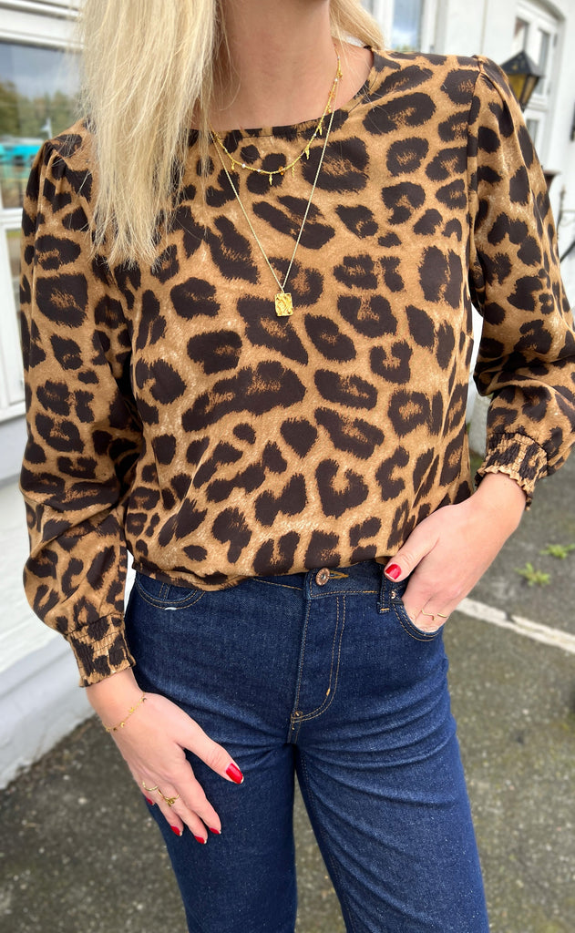 INA Copenhagen Bluse - Chili - Leopard