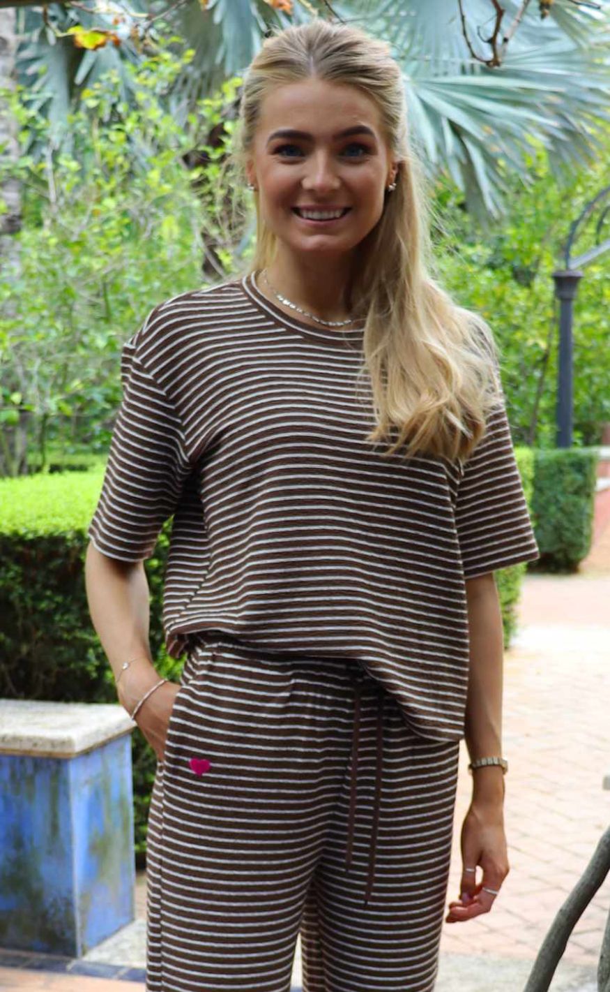 Liberte T-Shirt - Sus - Brown Creme Stripe