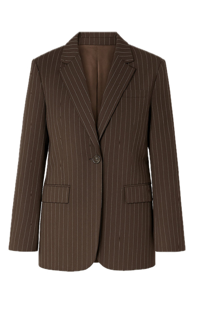 Say INA Copenhagen Blazer - Liva - Dark Brown Pinstripe