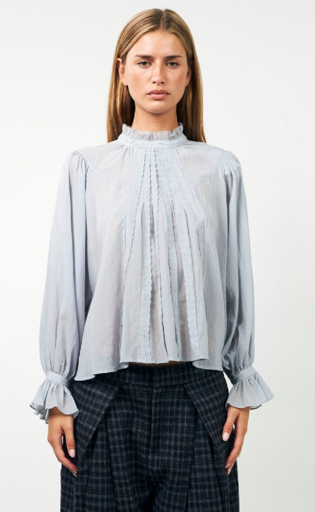 Lollys Laundry Bluse - Presley - Dusty Blue