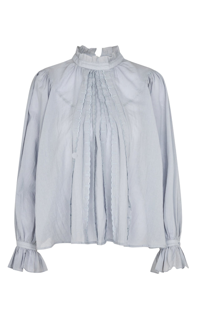 Lollys Laundry Bluse - Presley - Dusty Blue