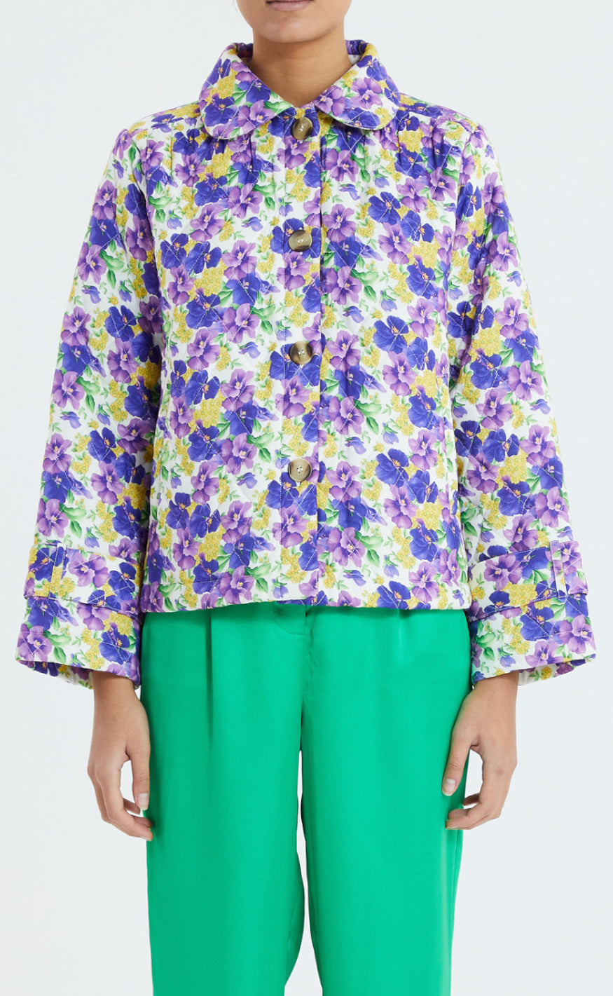 Lollys Laundry Jakke - Viola - Flower Print