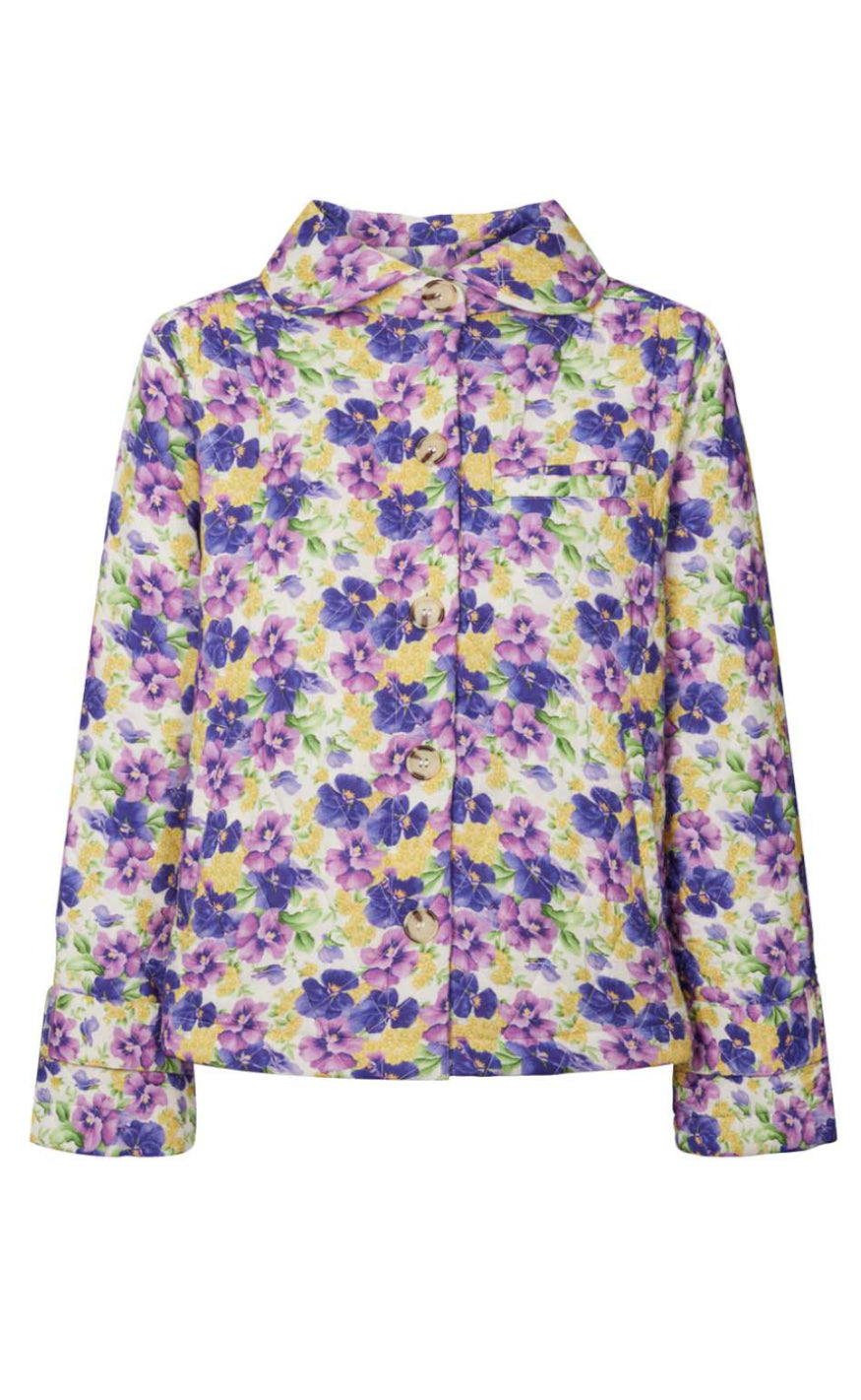Lollys Laundry Jakke - Viola - Flower Print