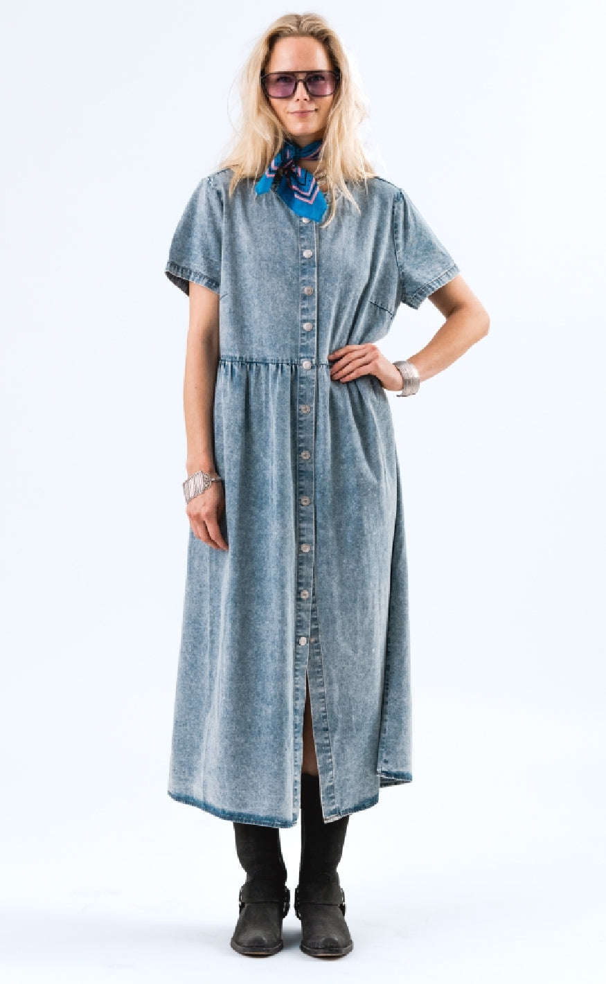 Lollys Laundry Kjole - Aliya - Washed Denim