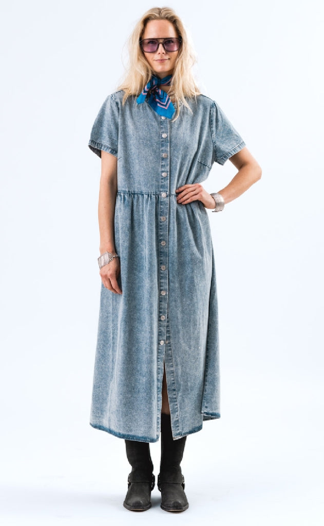 Lollys Laundry Kjole - Aliya - Washed Denim