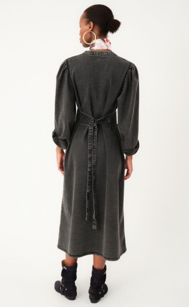 Lollys Laundry Kjole - Paris LL Midi - Washed Black