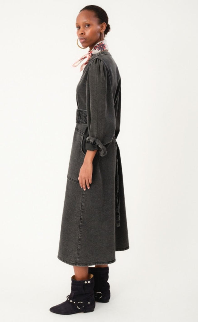 Lollys Laundry Kjole - Paris LL Midi - Washed Black