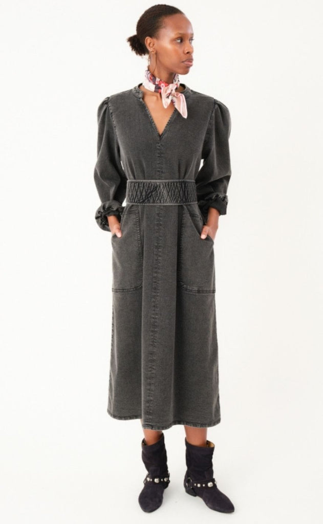 Lollys Laundry Kjole - Paris LL Midi - Washed Black