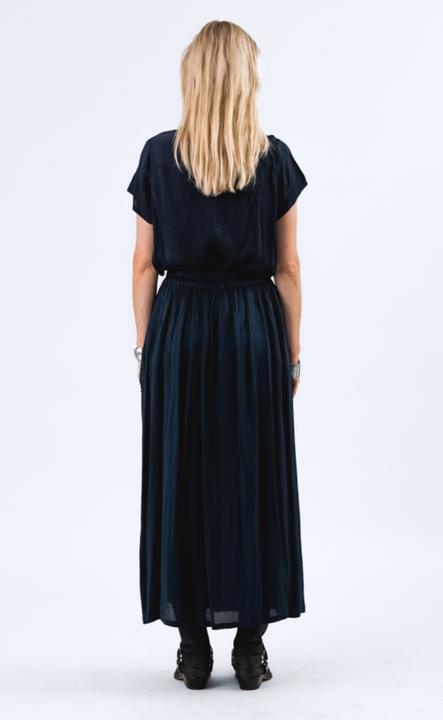 Lollys Laundry Skjørt - Akane Maxi - Dark Blue