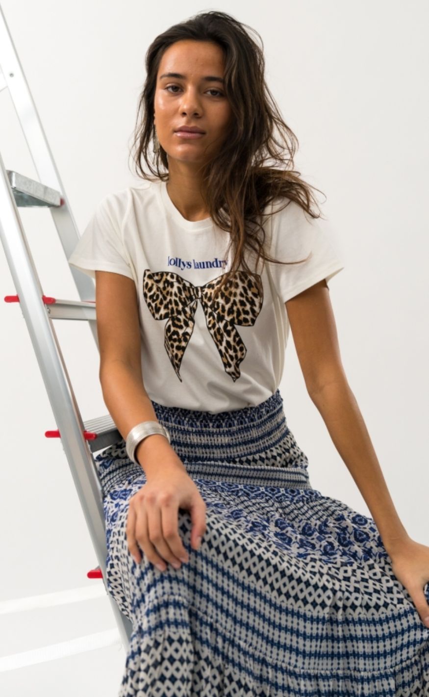 Lollys Laundry T-shirt - Roma Bow - White