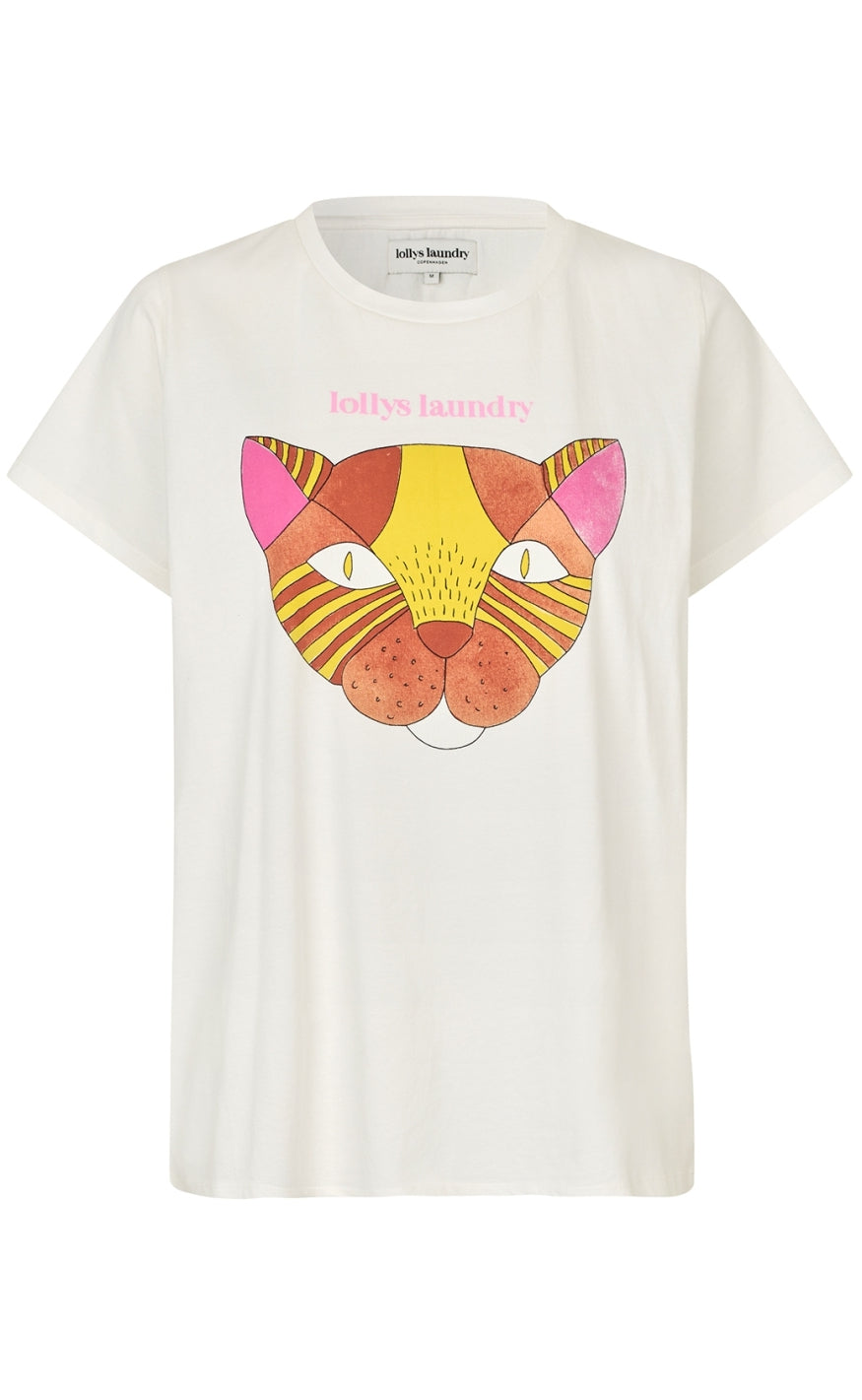 Lollys Laundry T-shirt - Roma Cat - White