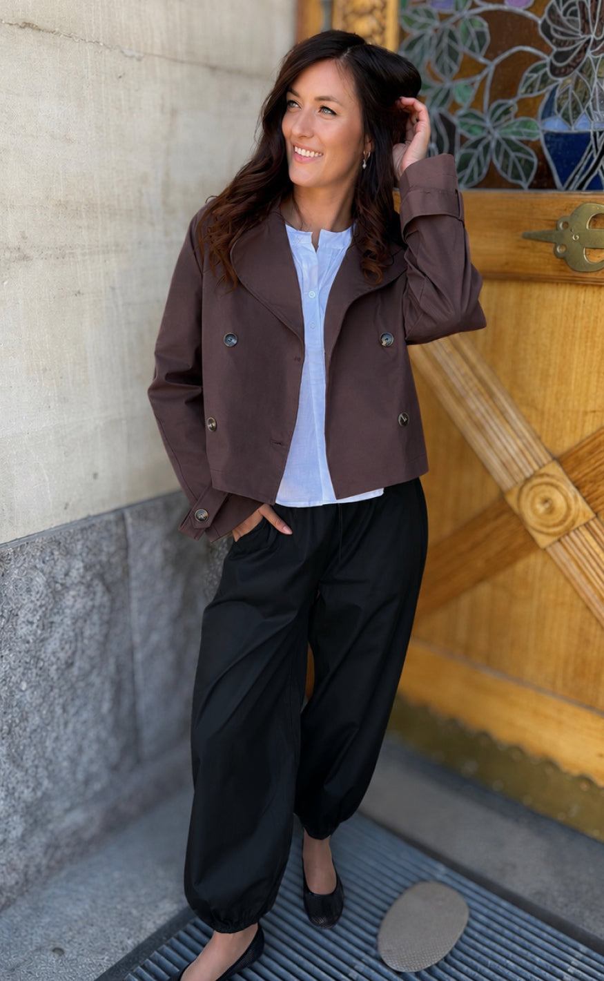 Say INA Copenhagen Trenchcoat - Laura Short - Chocolate Brown