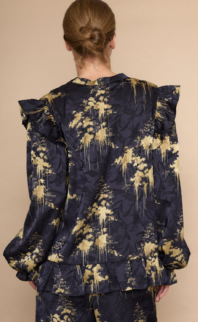 Love & Divine Bluse - Love1234-1 - Gold Print