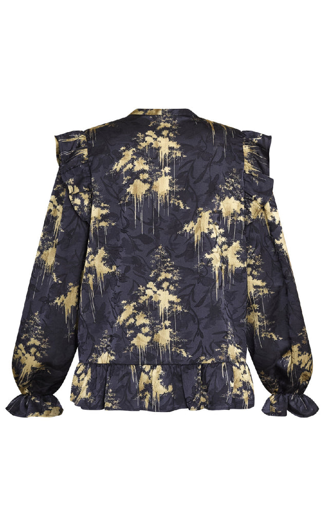 Love & Divine Bluse - Love1234-1 - Gold Print