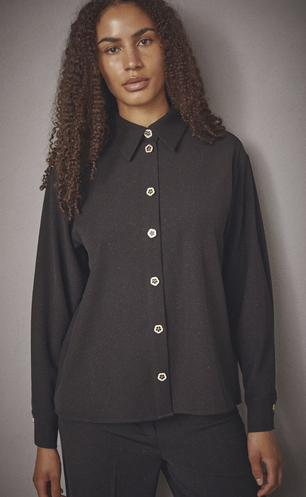 Love & Divine Bluse - Love1409 - Black Glitter