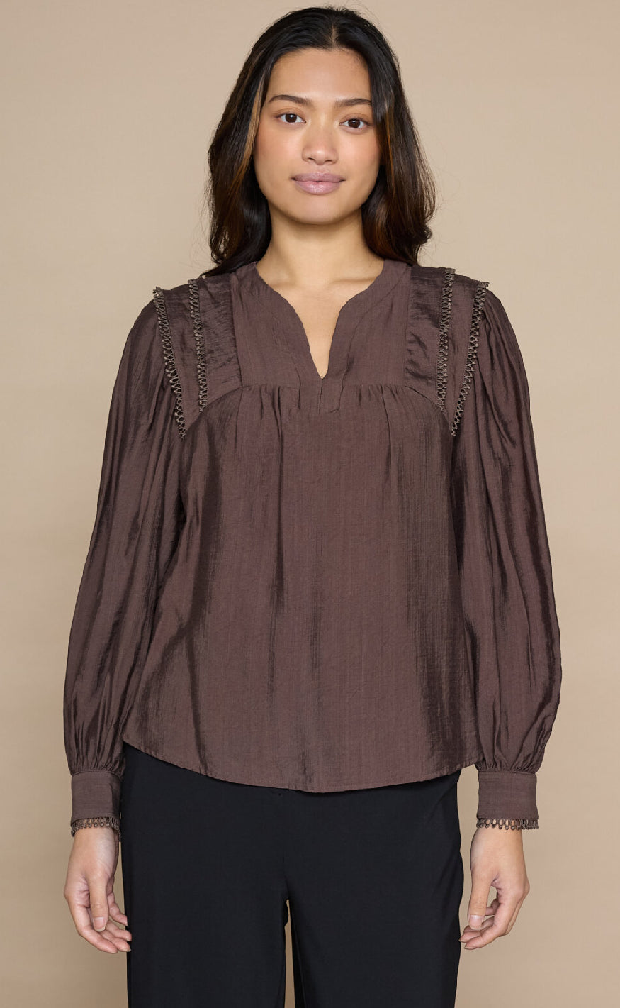 Love & Divine Bluse - Love1493 - D. Chocolate