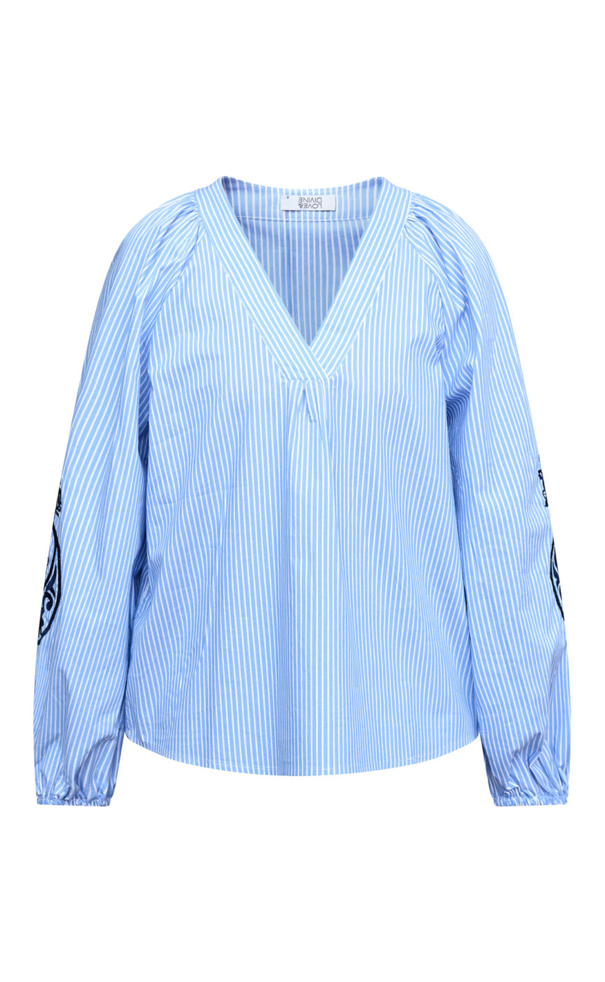 Love & Divine Bluse - Love1529 -   Blue Stripe