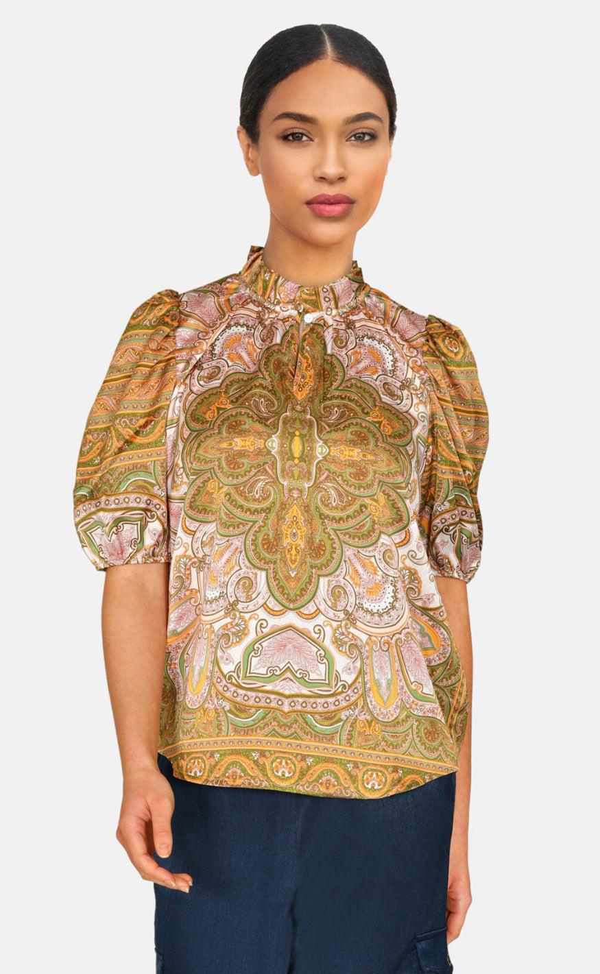 Love & Divine Bluse - Love910-6 - Green Paisley