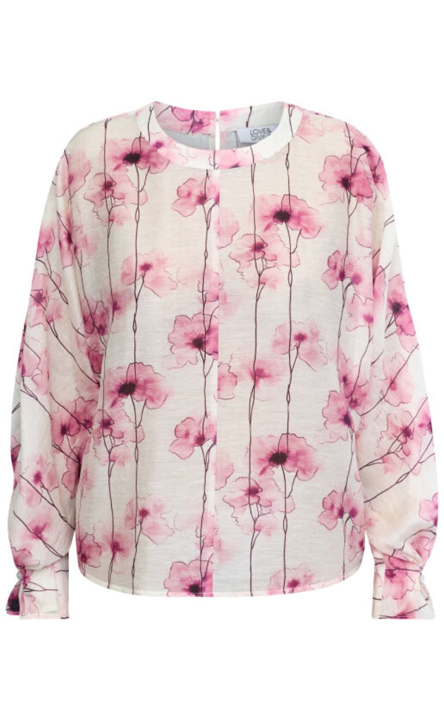 Love & Divine Bluse - love1551 - Pink Flower