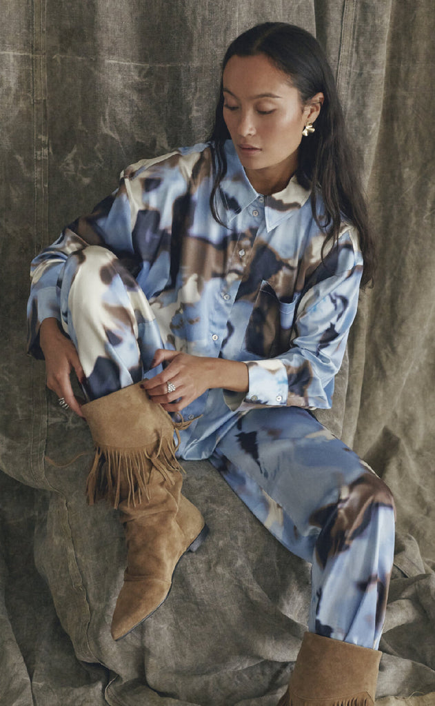 Love & Divine Skjorte - Love1432 - Blue Waterprint