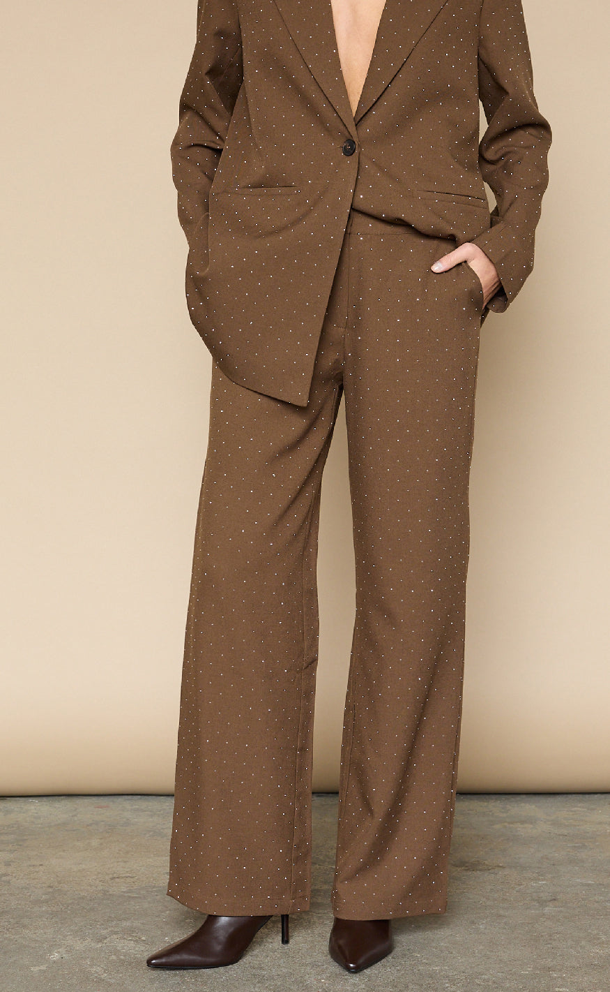 Love & Divine Bukser - Love857-7 - Brown Rhinestone