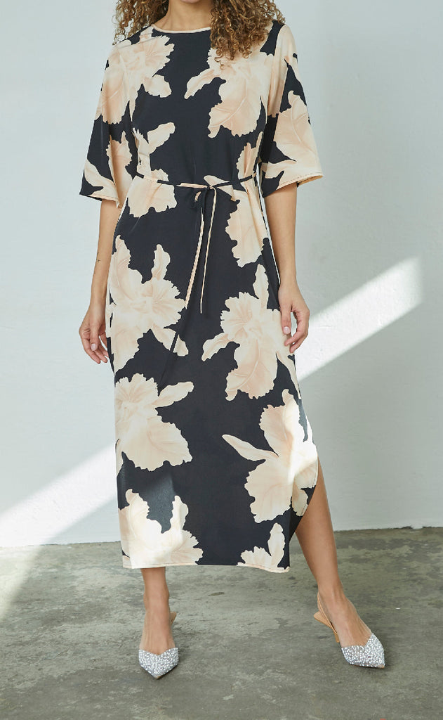 Love & Divine Kjole - Love1354 - Black/Flower