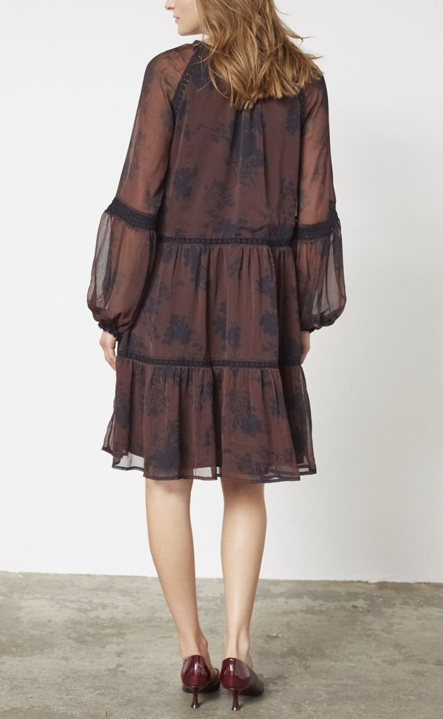 Love & Divine Kjole - Love1406 - Bordeaux/Flower