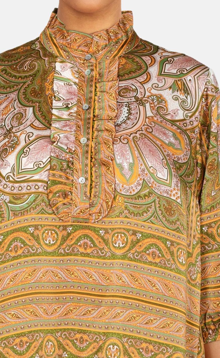 Love & Divine Kjole - Love953-2 - Green Paisley