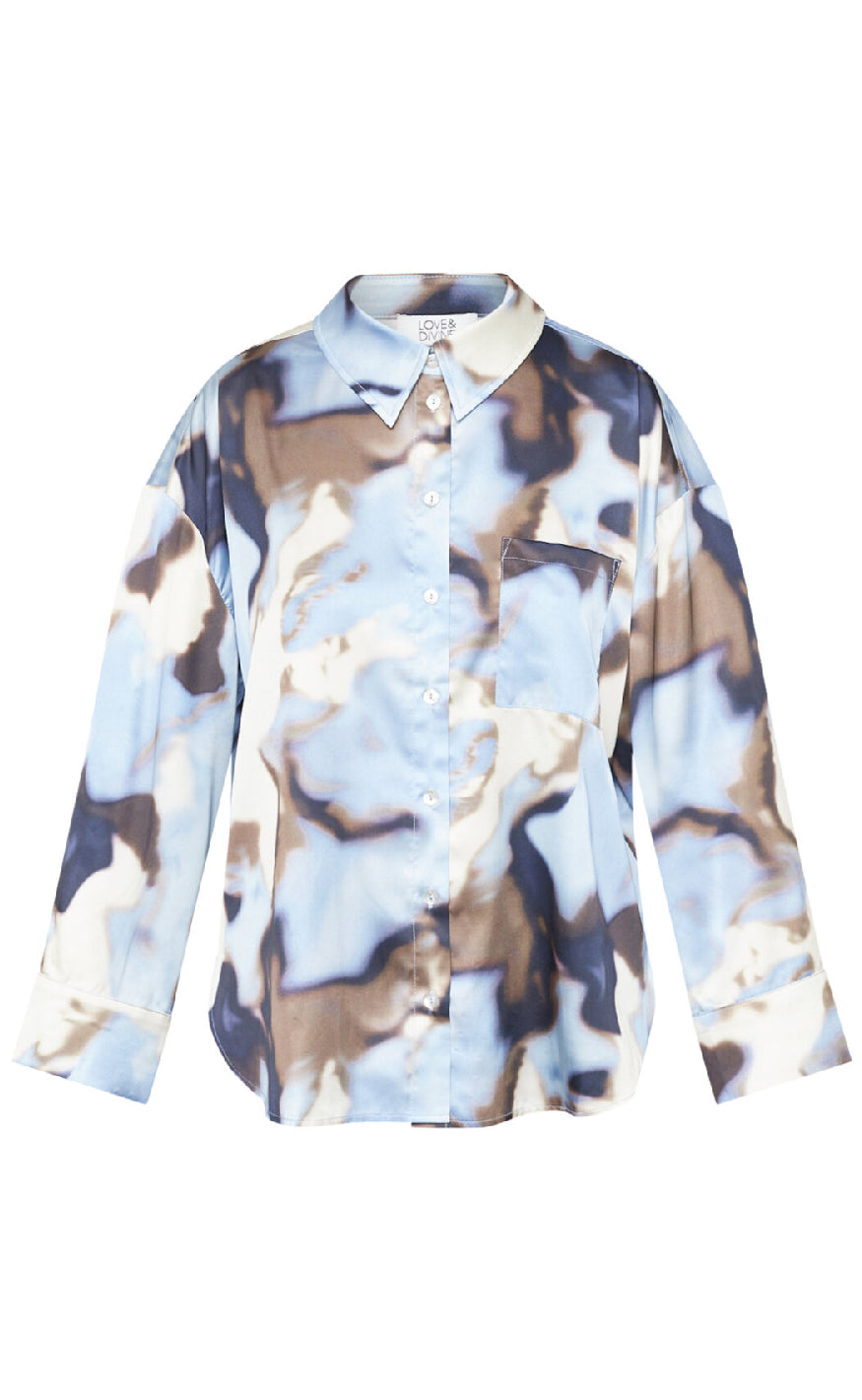 Love & Divine Skjorte - Love1432 - Blue Waterprint