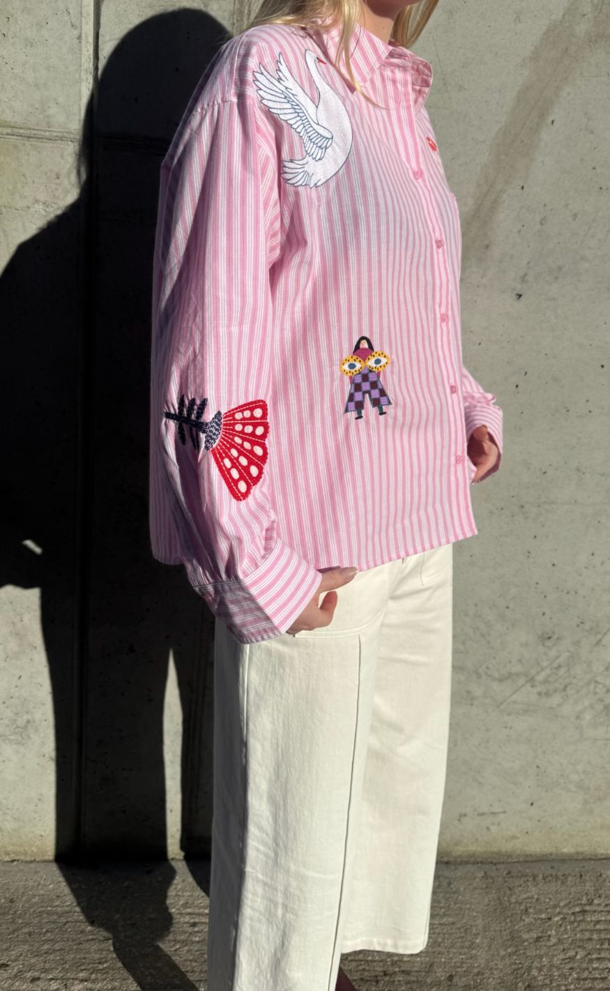 Love & Divine Skjorte - Love1555-2 - Rose Stripes Emb.