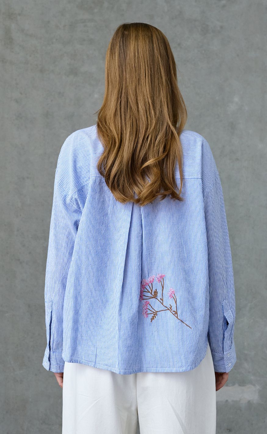 Love & Divine Skjorte - Love1555 - Blue Stripe/Flower