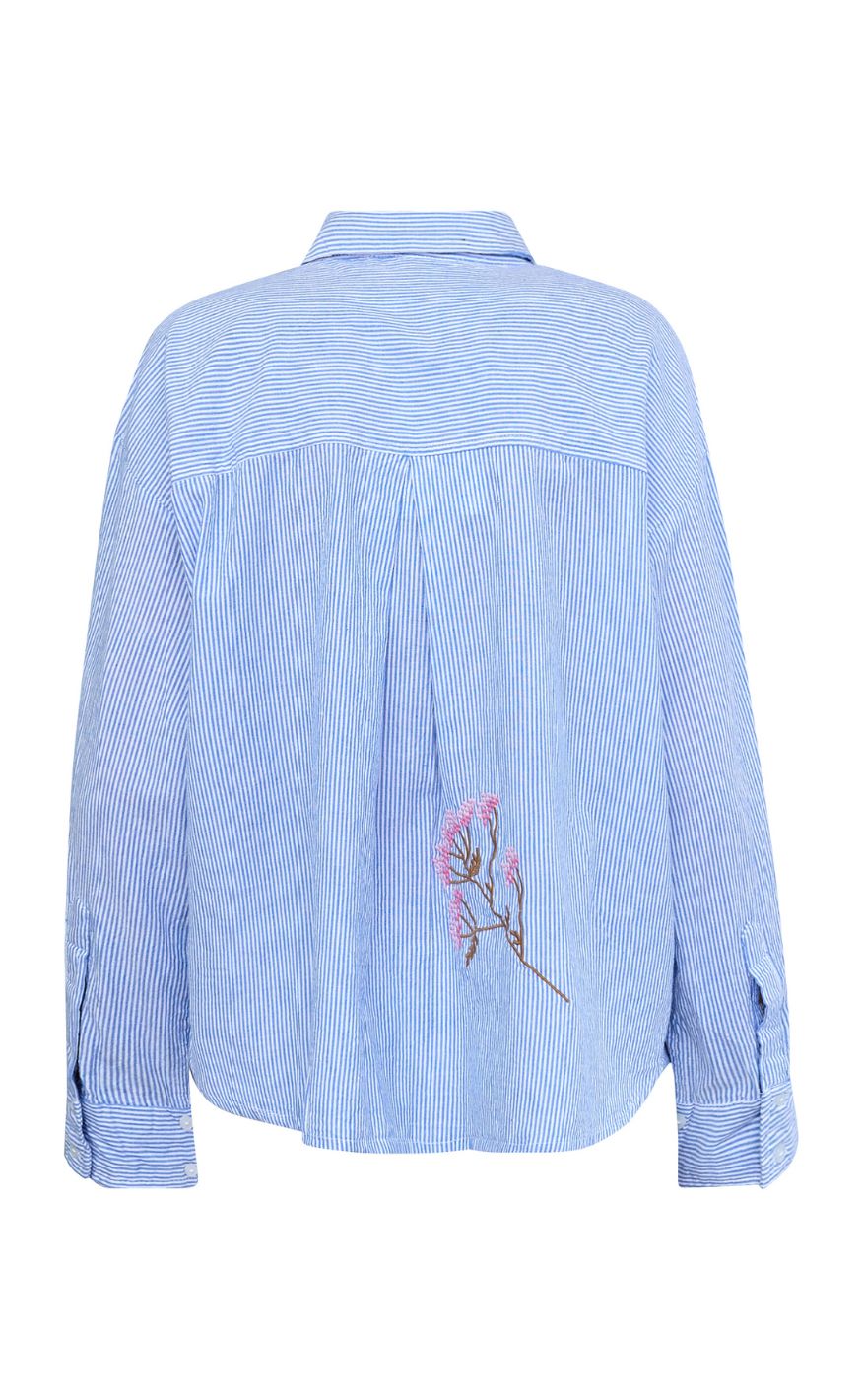 Love & Divine Skjorte - Love1555 - Blue Stripe/Flower