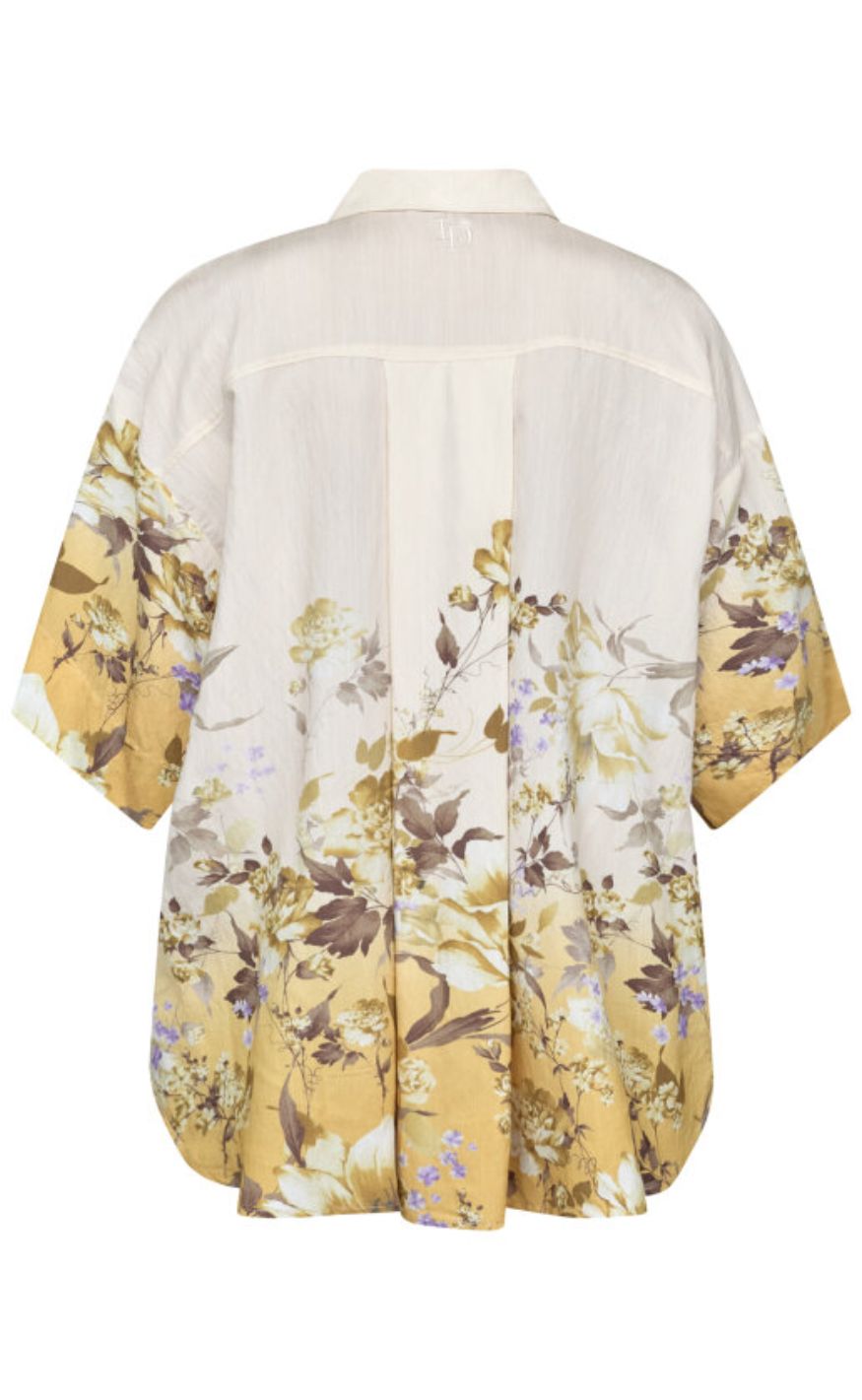 Love & Divine Skjorte - love971-16 - Yellow/Brown Flower