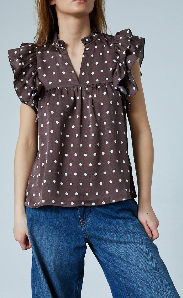 Love & Divine Topp - Love1387 - Brown/Dot