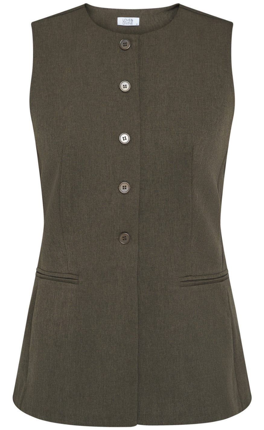 Love & Divine Vest - Love1343 - Brown Mel.
