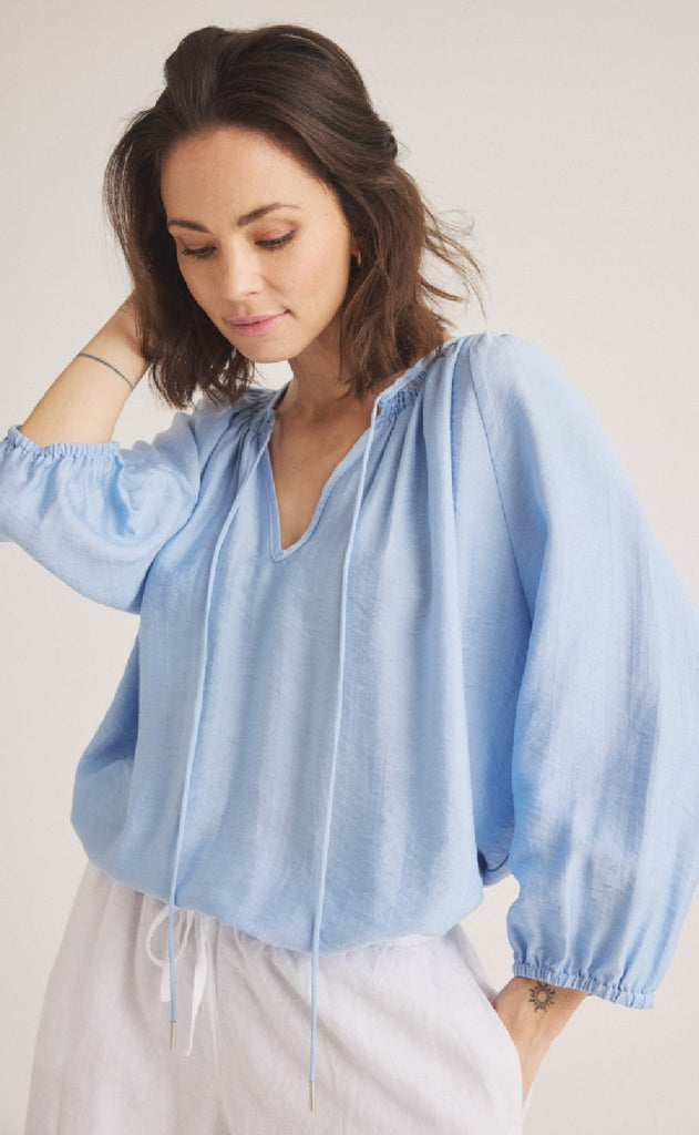 Luxzuz Bluse - Cici - Chambray Blue