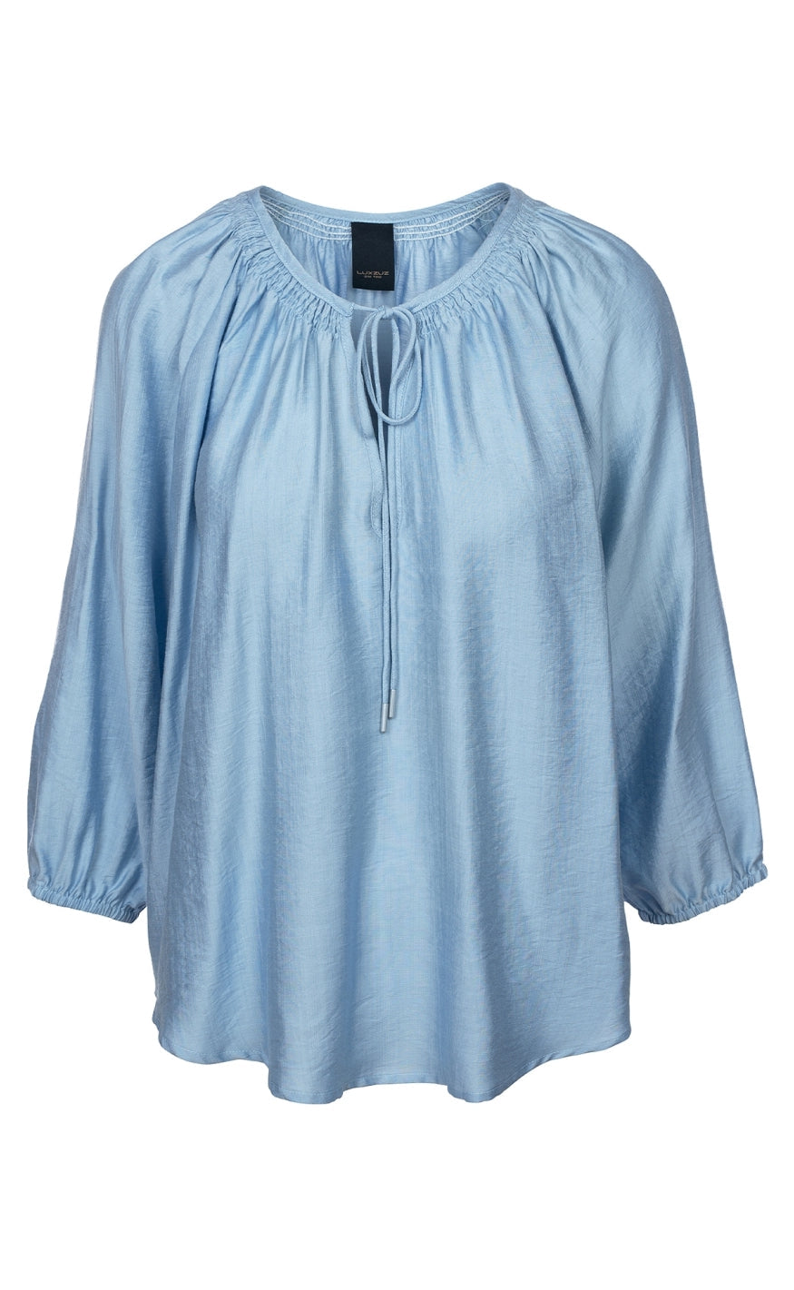 Luxzuz Bluse - Cici - Chambray Blue